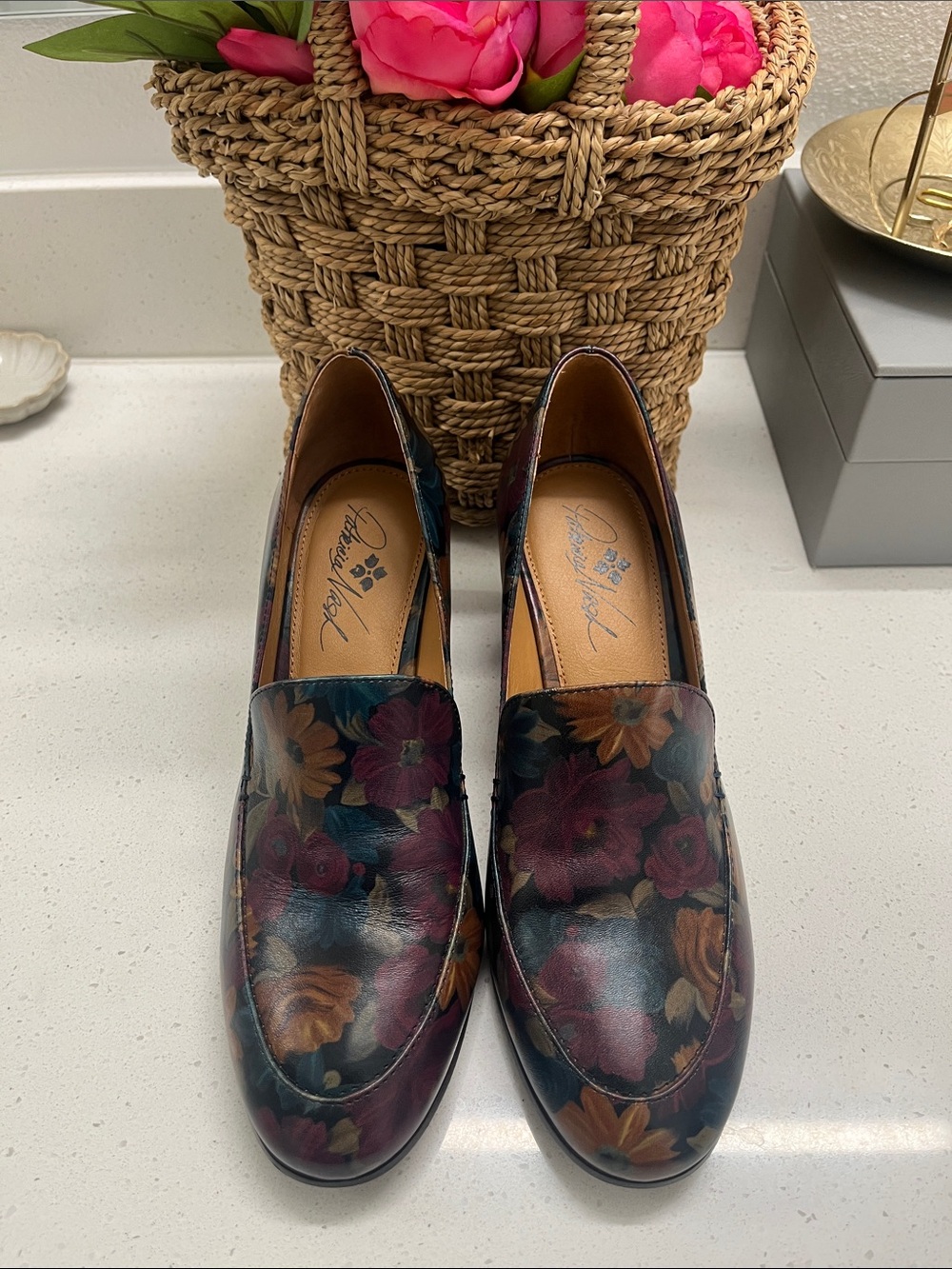 Patricia Nash "Martina" heeled loafer pumps RARE